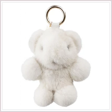 LITTLE PANDA szőrmekulcstartó - light sapphire