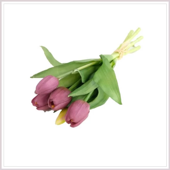TULIPÁN CSOKOR LILA 5 SZÁLAS 30 CM 