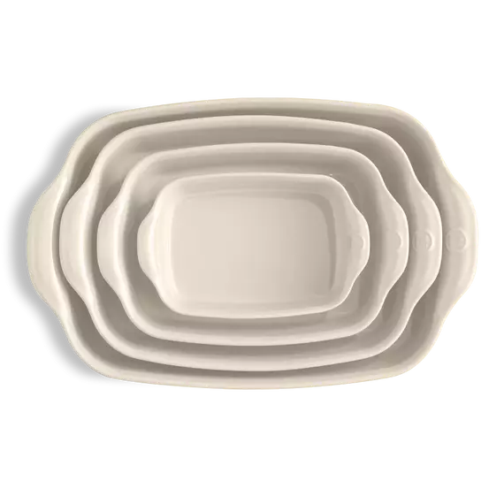 Négyszögletes sütőedény krémszínű 22x14,5 cm 