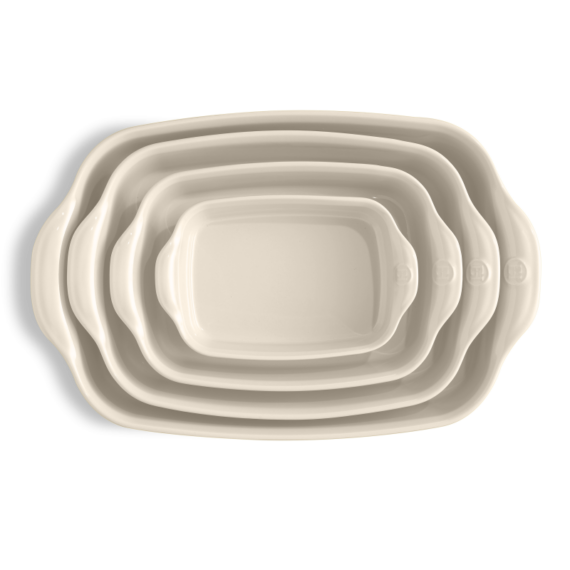 Négyszögletes sütőedény krémszínű 36,5x23,5 cm 