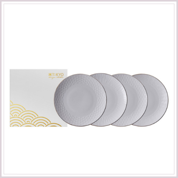 Nippon White desszertes tányér készlet 4 darabos ajándékdobozban