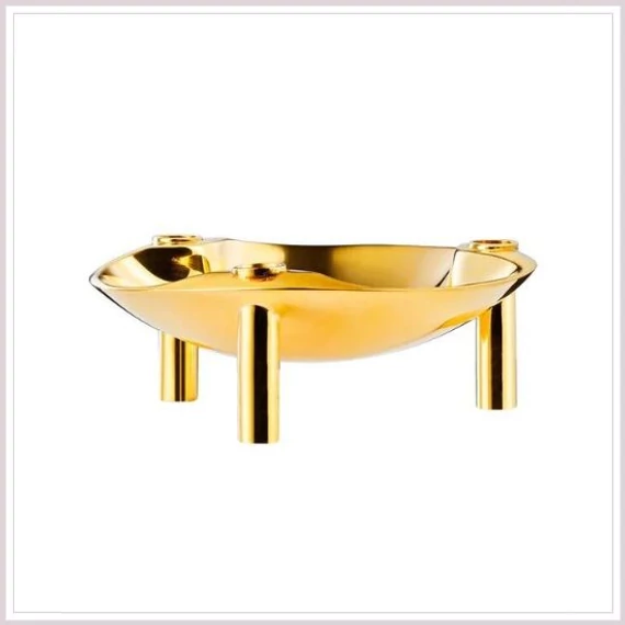 BOWL gyertyatartó - tömör sárgaréz